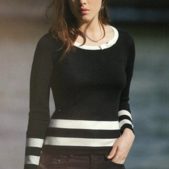 Leo Tops - Leo Guy Black & White Classic Long Sleeve Modest Top